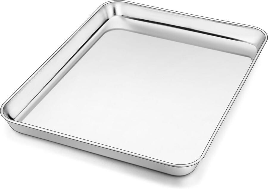 RVS Bakplaat Rechthoekig Oven Schaal voor Bakken en Braden 30.5 x 24.6 cm