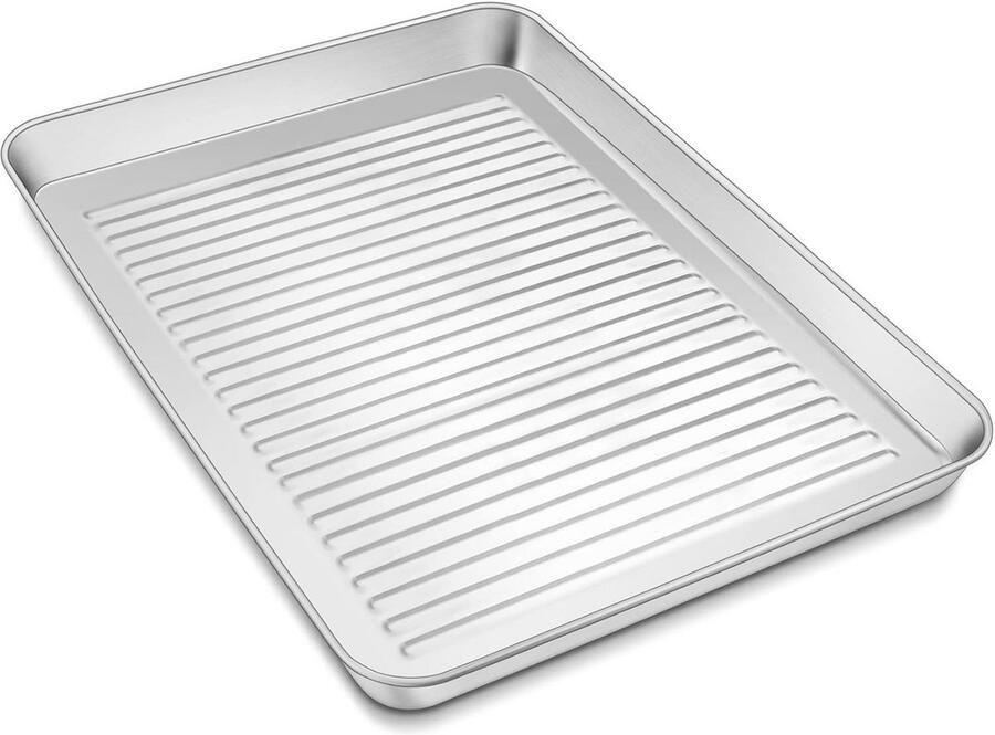 RVS Bakplaat Rechthoekig Oven Schaal voor Bakken & Braden Vaatwasmachinebestendig 31 5 x 24 5 cm