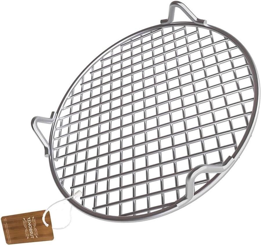 RVS Bakrek Koelrek Oven Bakken en Grillen Hittebestendig tot 800°C 25 cm Diameter Zilverkleurig