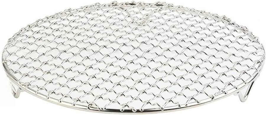 RVS Bakrek Oven Rooster Koelen Grillen Stevige Poten 18cm Diameter Zilver
