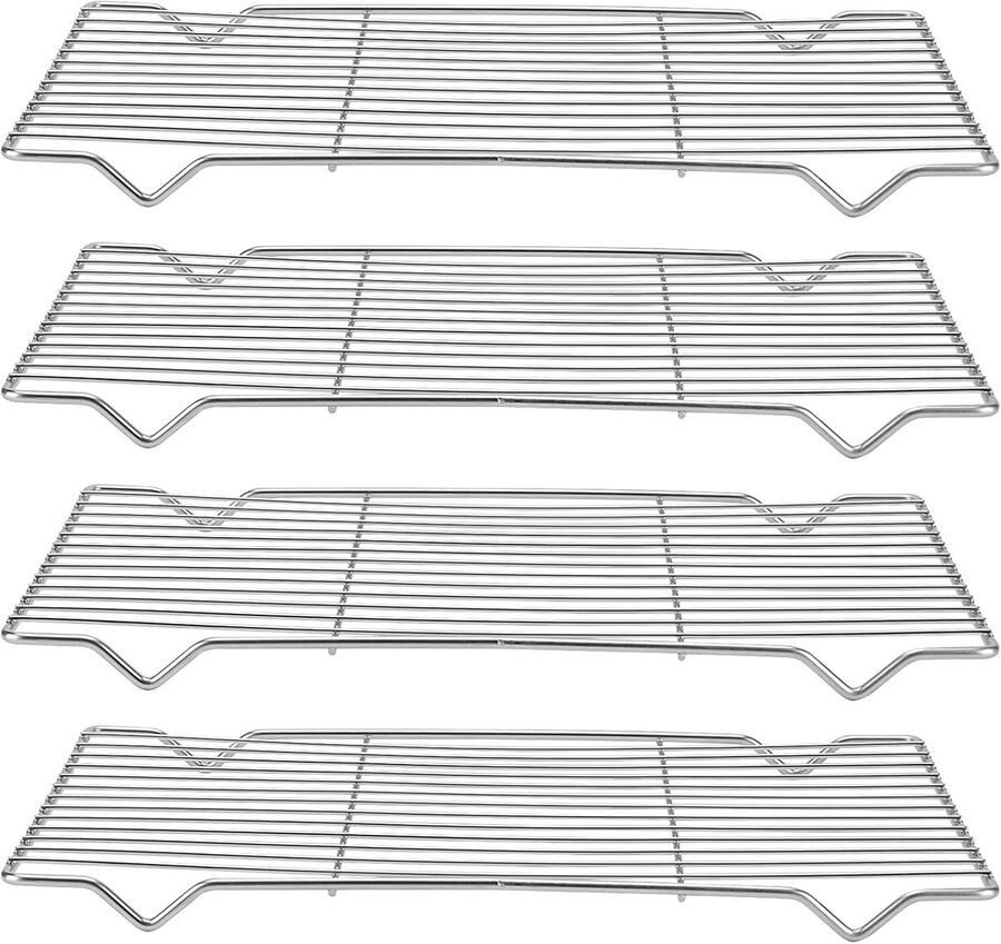 RVS Bakrooster Set (4 Stuks) voor Koelen en Grillen