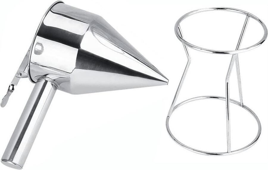 Rvs Bakspuit met Voet voor Beslag Voor Wafels Pannenkoeken Takoyaki Cupcakes