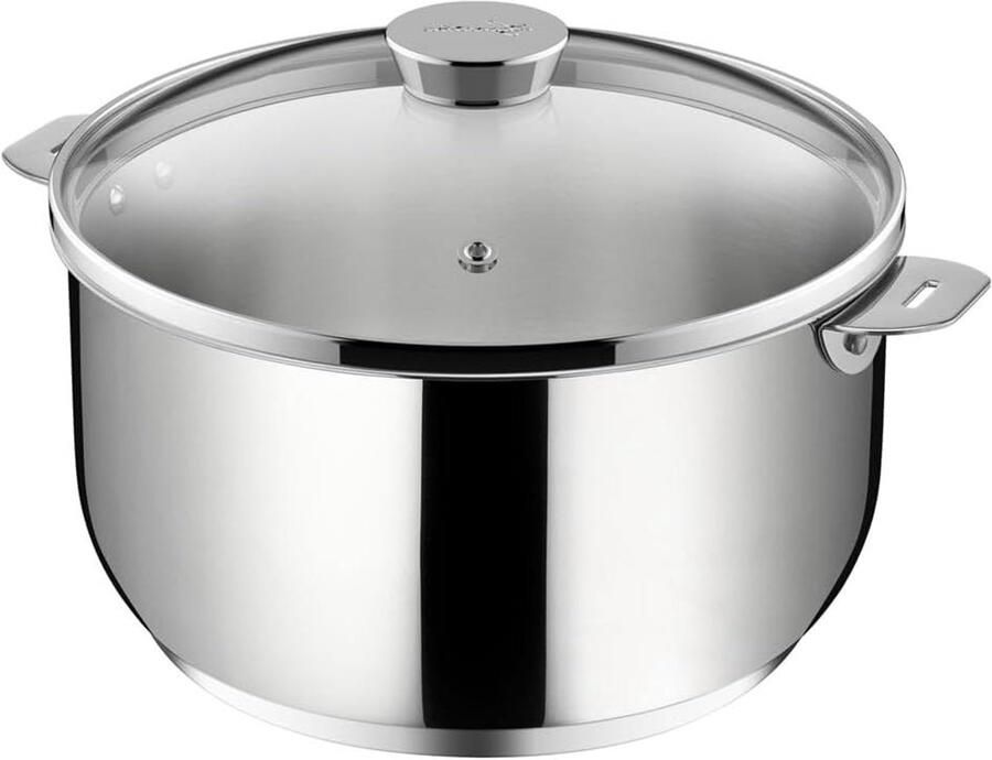 RVS Braadpan Kookpan met deksel Gerechten Bereiden Stapelbaar Ontwerp 26 cm Zilver