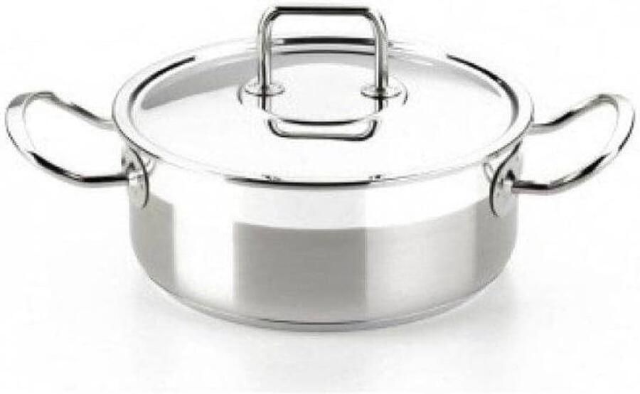 RVS Braadpan met Deksel 16 cm Hoge Kwaliteit Kookpan voor Inductie