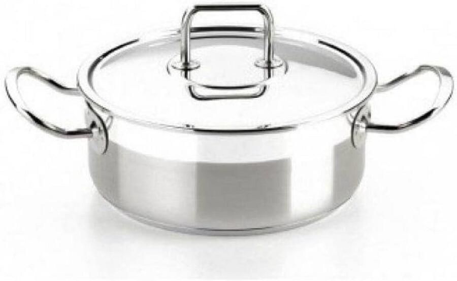 RVS Braadpan met Deksel 16 cm Hoge Kwaliteit Kookpan voor Inductie