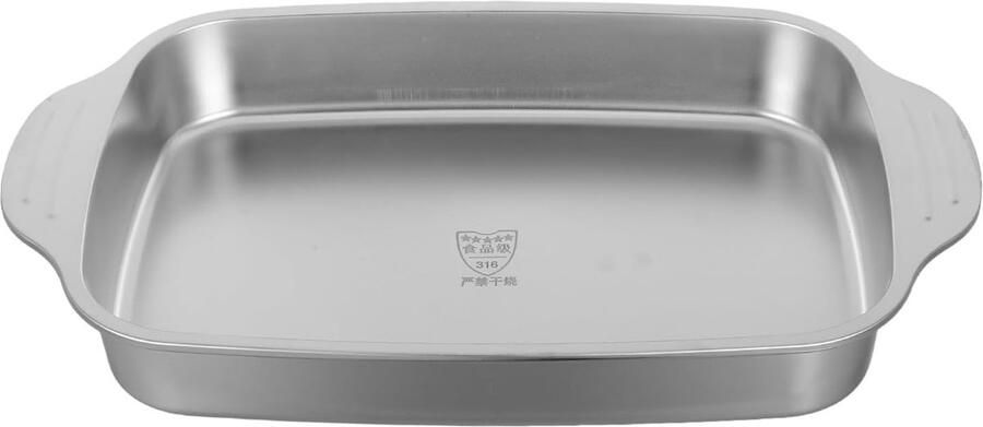 RVS braadslede Bakplaat rooster Oven en grill Antiaanbaklaag diep 41 x 24.5 x 5.5 cm Zilver