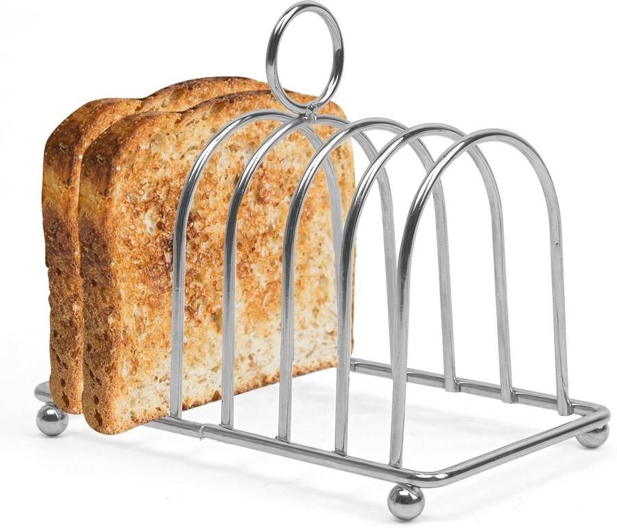 RVS Broodrooster Rek voor 6 Broodjes Compact en Lichtgewicht Toast Houder voor Keuken