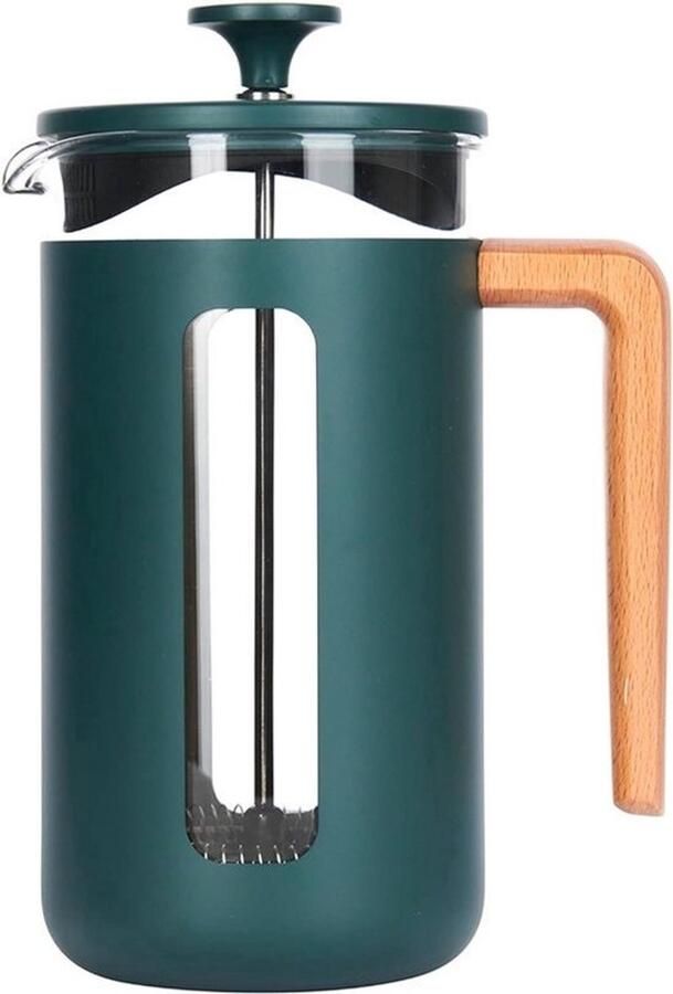RVS Cafetière Groen 8 Cups French Press koffiezetter in geschenkverpakking