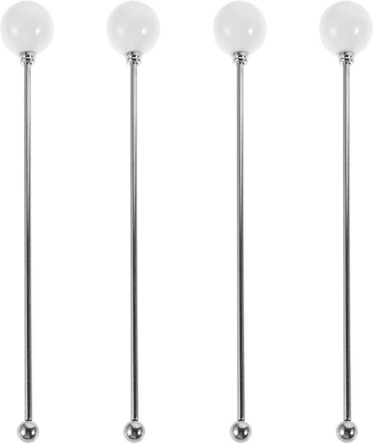 RVS Cocktail Roerstaafjes Metalen Roerstaafjes Drankjes Mixen Duurzaam Roestvrij Staal 17 cm Wit