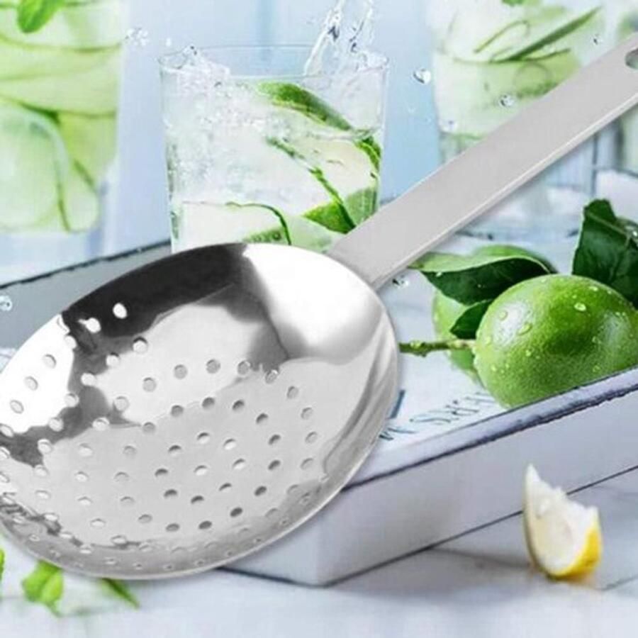 RVS Cocktail zeef lepel Barzeef voor thuis of commerciële bar 8cm Trainer