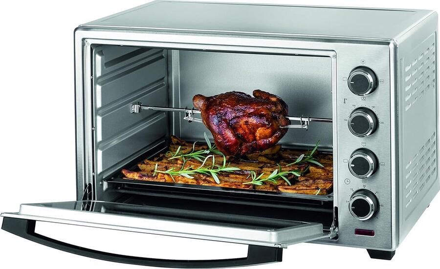 RVS Compacte Oven met Hetelucht en Rotisserie 48 Liter