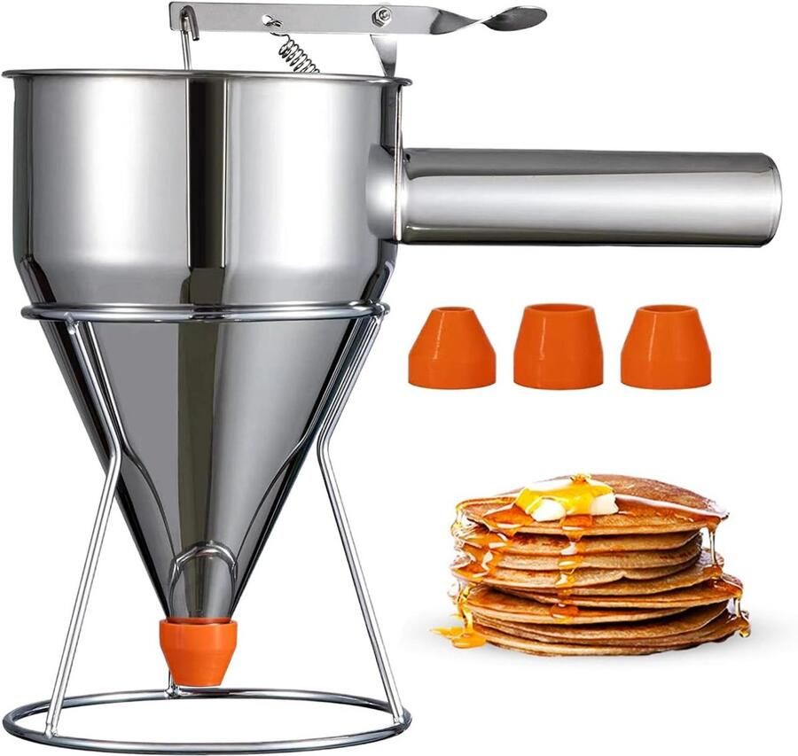 RVS Deegdispenser met Standaard voor Pannenkoeken Wafels en Cupcakes Controleerbare Dosering