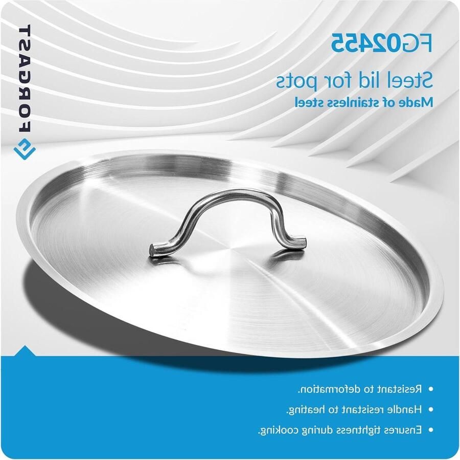 RVS Deksel Steelpan Deksel Stoom Koken Vaatwasserbestendig Diameter 42 cm Zilver