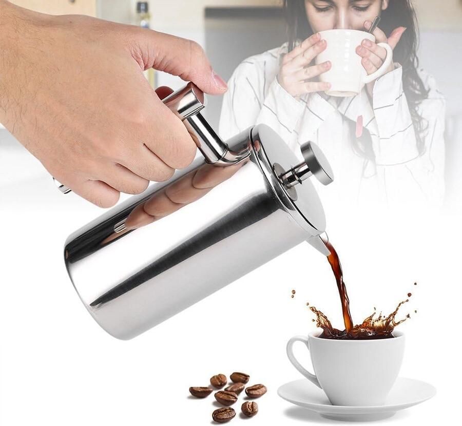 RVS Dubbelwandige French Press Koffiezetapparaat 350ml