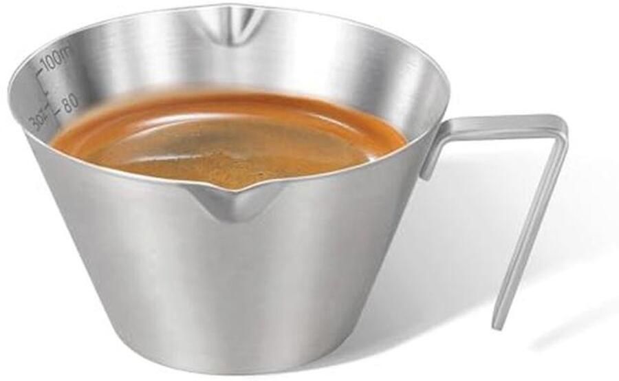 RVS Espresso Kopjes met Dubbele Uitloop 3.4oz 100ml