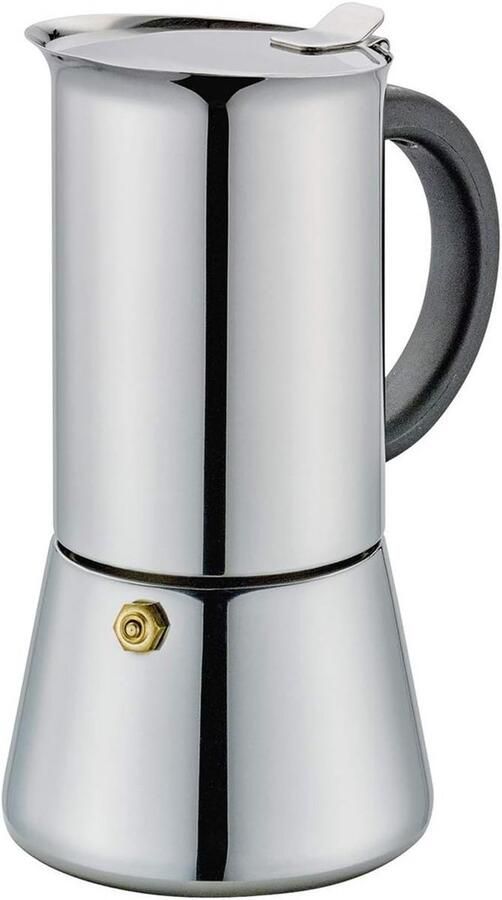 RVS Espressopot 4 Koppen Geschikt voor Inductie Authentieke Moka Express