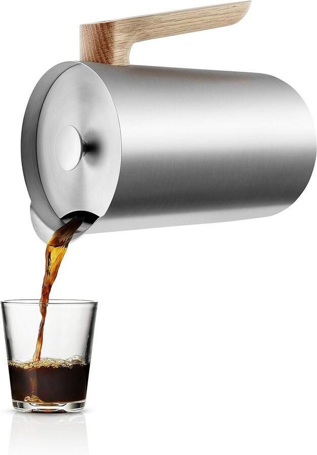 RVS Filterkoffiezetapparaat met Eikenhouten Handvat voor Warme Drank