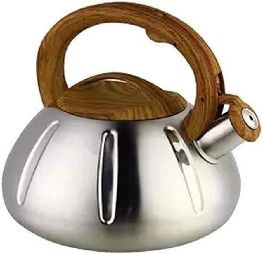 Rvs Fluitketel Theepot Gasfornuis Water Koken Automatisch Fluitje N.v.t. Zilver