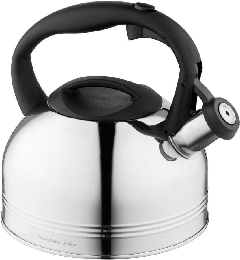 RVS fluitketel Theepot waterkoker Water koken Geschikt voor alle fornuizen 1.9 liter Zilver