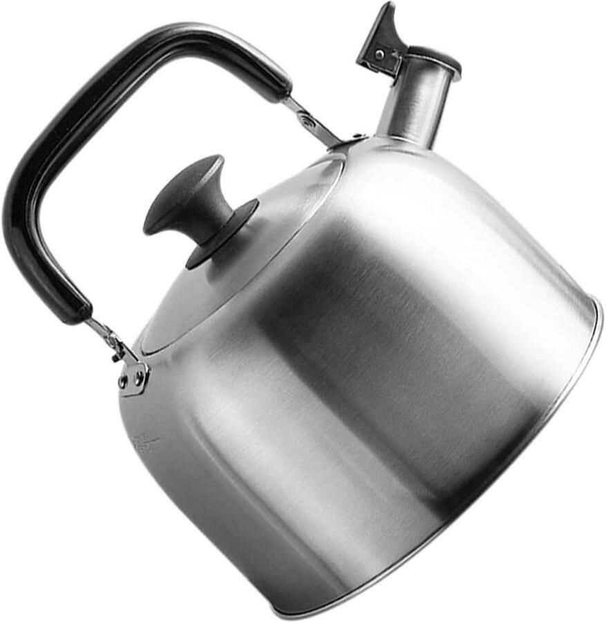 RVS Fluitketel Waterkoker Camping Water Koken Automatisch Fluitend 4.5L Zilver