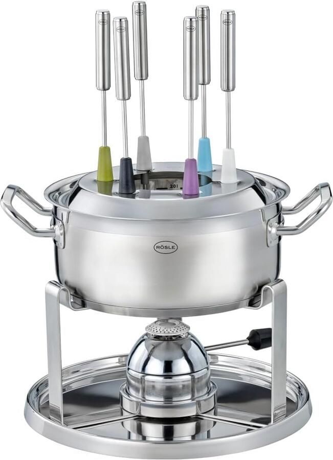 RVS Fondue Set voor 6 Personen met Krachtige Gasbrander