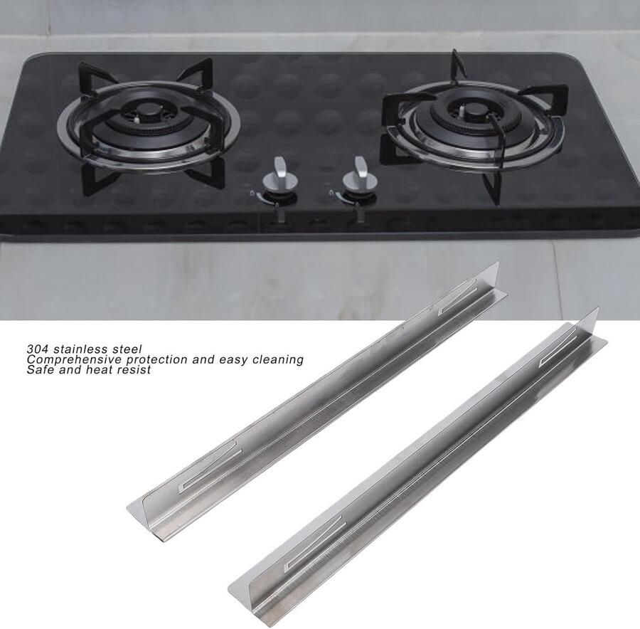 RVS Fornuis Opvulling Afdichtingsstrip Aanrecht Keuken Schoonhouden Roestvrij Staal 35 cm Zilver