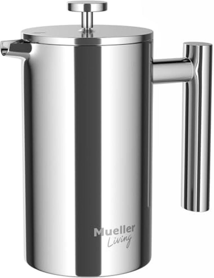 RVS Franse Pers Koffiezetapparaat 20 oz met Meervoudig Filtratiesysteem