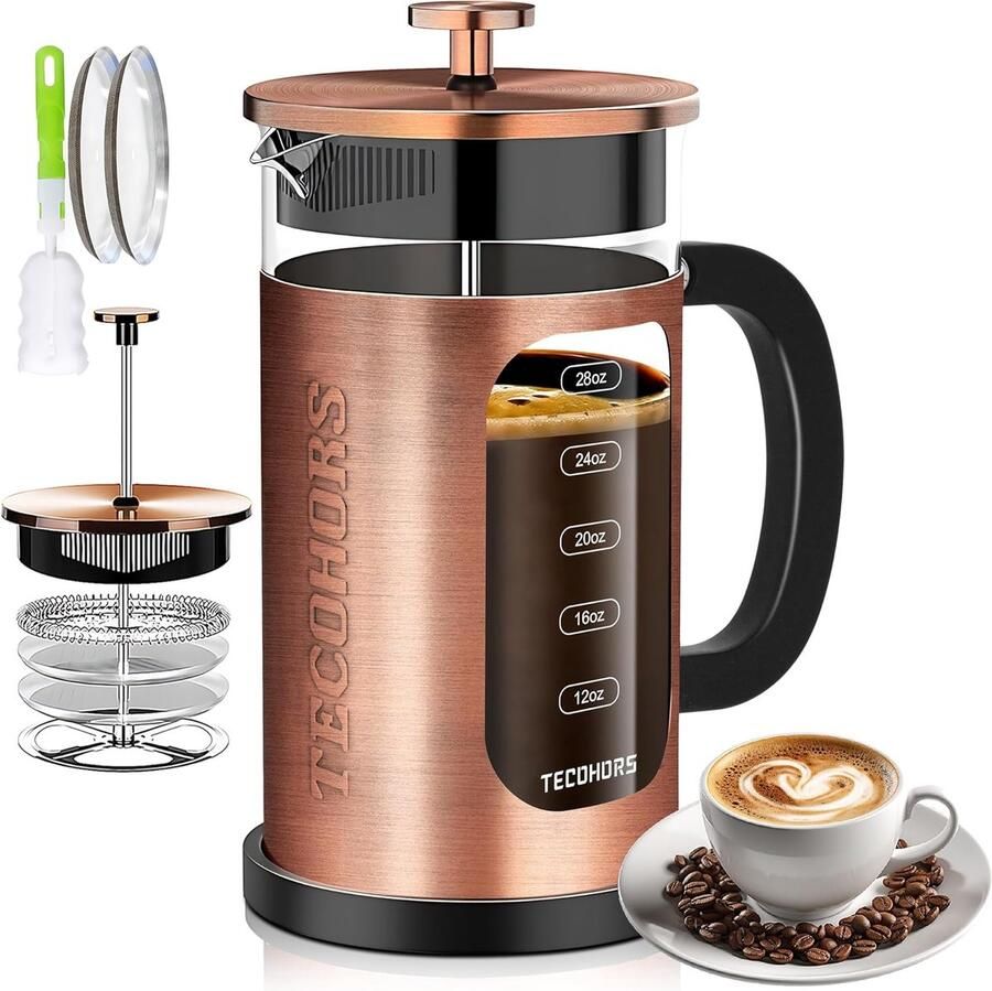 RVS Franse Press Koffiezetter 34oz Duurzaam en Hittebestendig