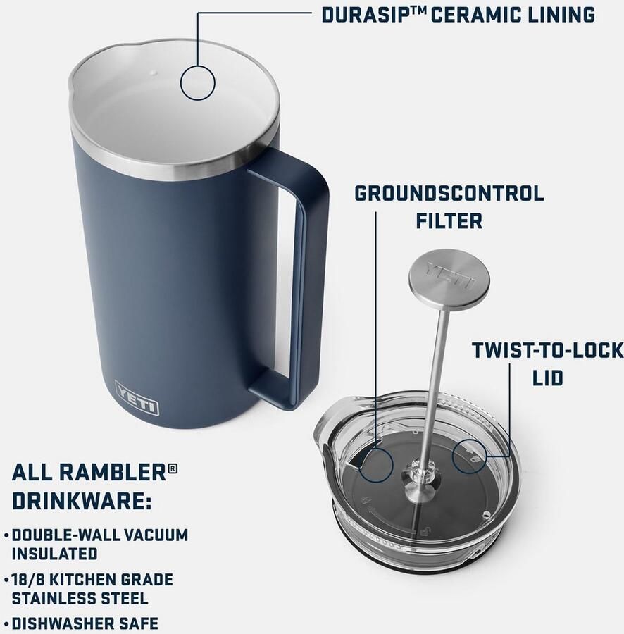 RVS French Press Koffiezetapparaat 1 liter Isolerend
