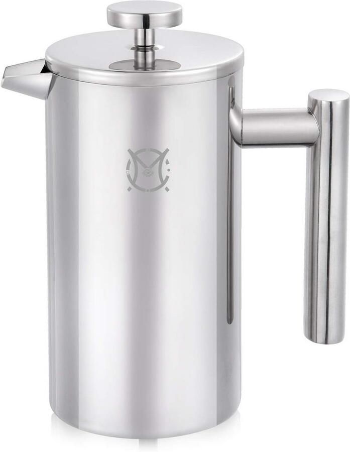 RVS French Press Koffiezetapparaat 750ML Dubbelwandig voor Hele Dag Warme Koffie