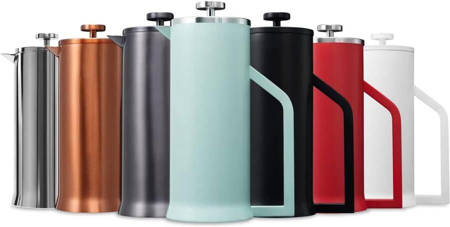 Koffiezetapparaat French Press Koffiezetter Thermos Koffie Zetten Dubbelwandig Geïsoleerd 1 Liter Blauw