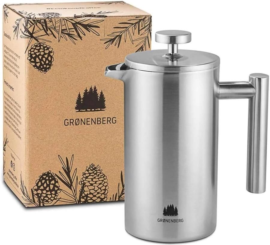 RVS French Press Koffiezetapparaat Dubbelwandig Inclusief Extra Filters