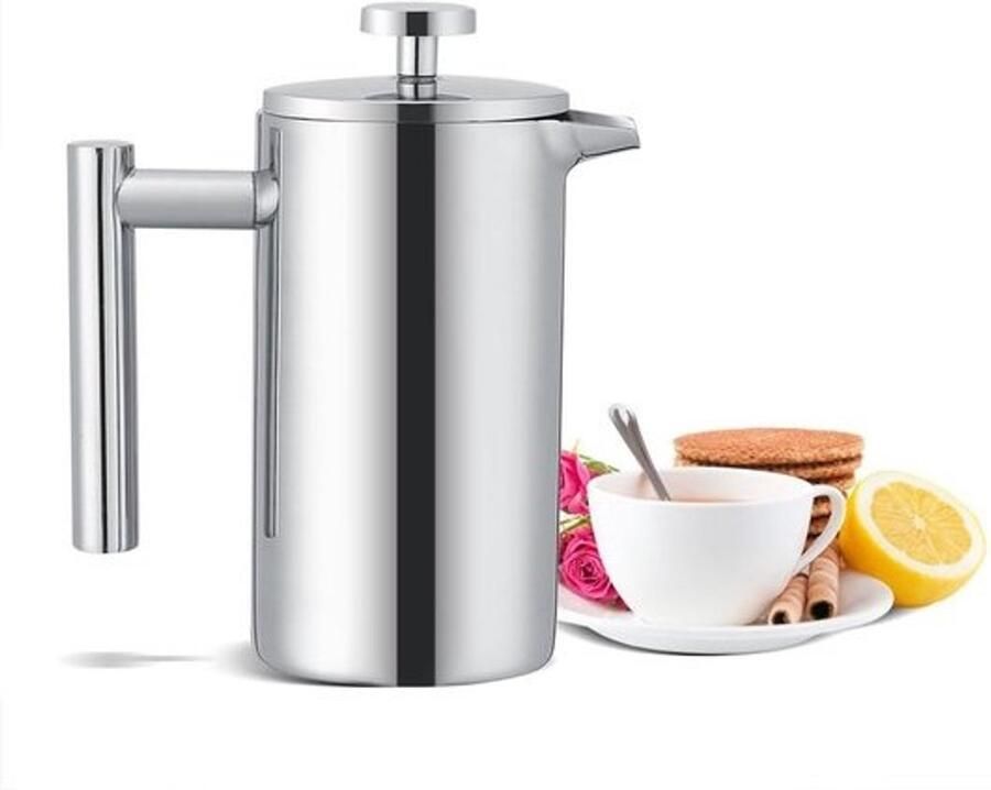 RVS French Press Koffiezetapparaat en Theefilter met Dubbele Wand 350 ml