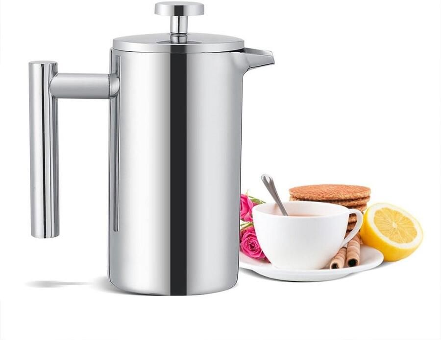 RVS French Press Koffiezetapparaat en Theefilter met Dubbele Wand 350 ml