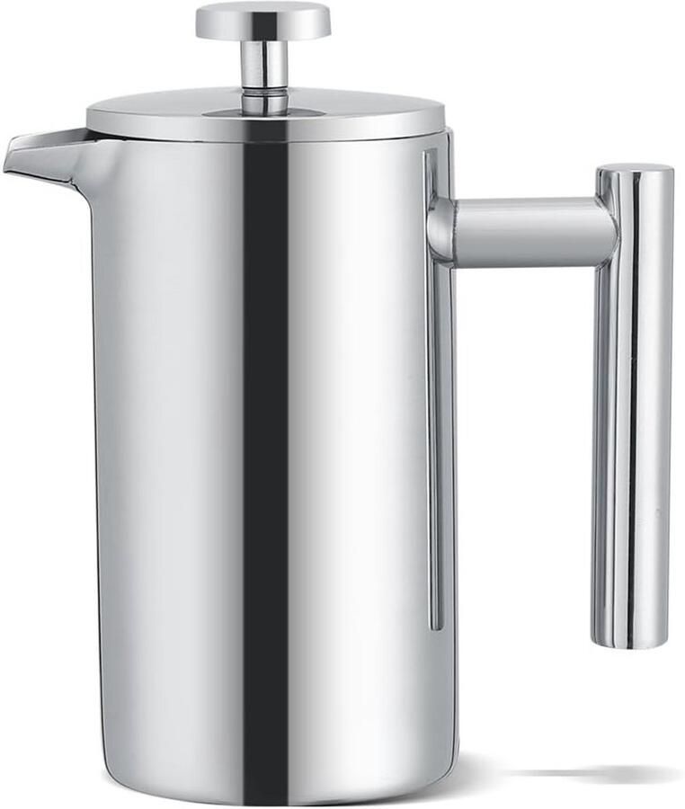 RVS French Press Koffiezetapparaat en Theepot Dubbelwandig met Filter (350 ml)