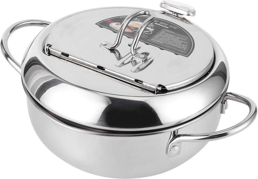 Rvs Frituurpan met Thermometer voor Alle Warmtebronnen (20cm)