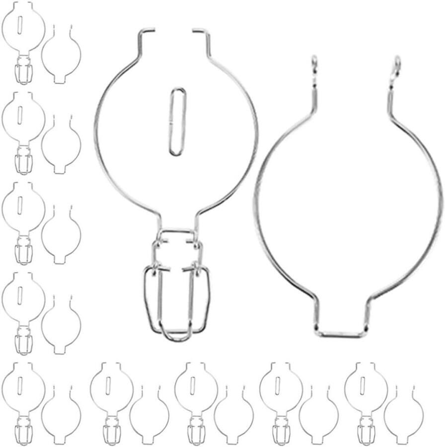 Rvs Glazen Pot Klemmen Luchtdichte Sluitingen Voedsel Bewaren Innovatief Veermechanisme 12 Stuks Zilver