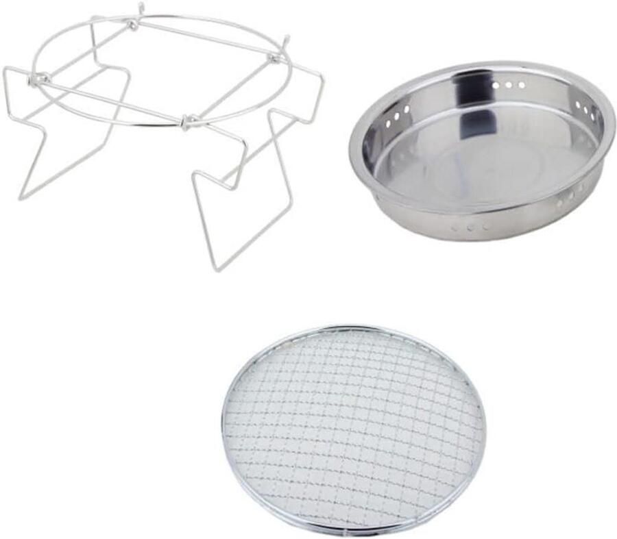 Rvs Grill Rack Opvouwbare BBQ Buiten Koken Compact Opvouwbaar Klein Groot Zilver