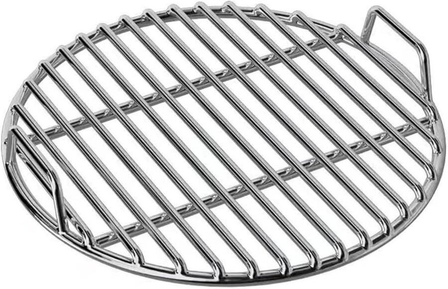 Rvs Grill Rooster Vervangend Rooster Buiten Koken Met Handvat 33 cm Rond Zilver