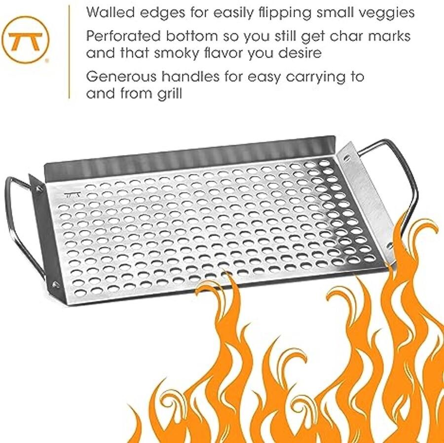 RVS Grill Topper Grid 11x7 voor Groenten en Vlees