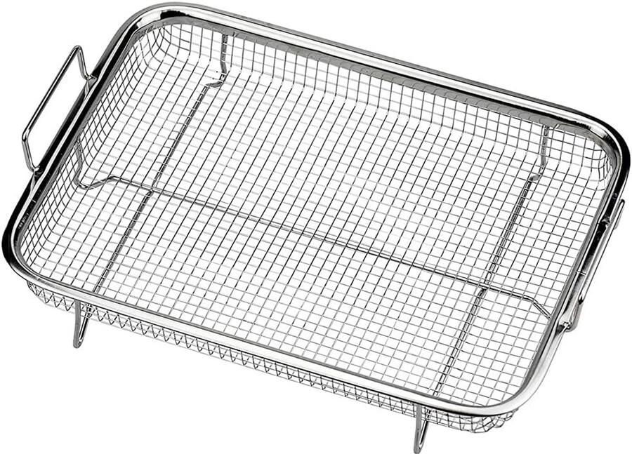 RVS Grillmand met Handvat voor Vis Zeevruchten en Groenten