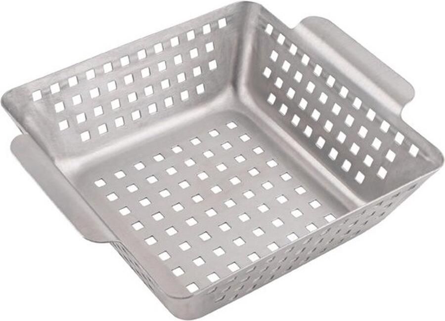 RVS Grillmand voor Groenten en Aardappelen 21 x 21 x 7 cm Grill Pan en Wok