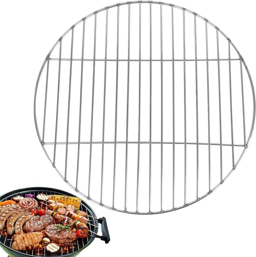 RVS Grillrooster Barbecue Bakplaat Buiten Koken Roestbestendig Ontwerp 38 cm Zilverkleurig