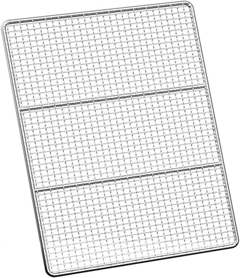 RVS Grillrooster Barbecue Rooster Buiten Koken Verstevigd Frame 4mm Dikte Zilver