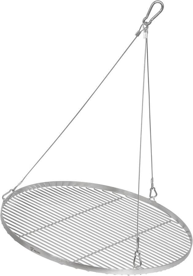 RVS Grillrooster Hangrooster Buiten Koken Met Touwophanging Ø 70 cm Zilver