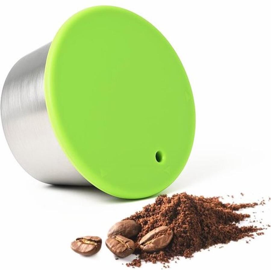 RVS Herbruikbare Capsules Navulbare Crema Koffiecapsules Geschikt voor Dolce Gusto Koffiemaker (Groen)