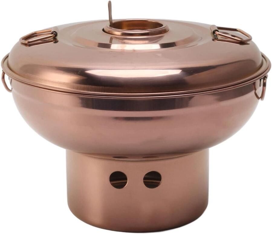 RVS Hot Pot Fondue Pan Gezellig Tafelen Cirkelvormig Design 23 cm Diameter Roségoud