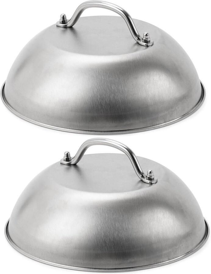 RVS Kaassmelter voor Hamburgers en Burgers 23 cm Boterhamkap Ideaal voor Platte Grills en Bakplaten