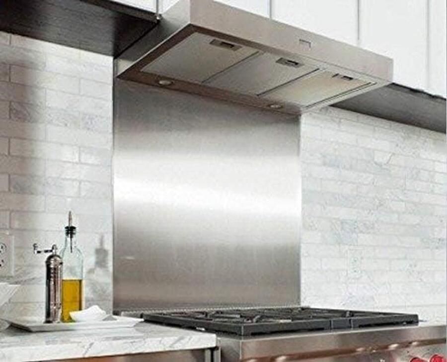 RVS Keuken Spatwand Satijn RVS Achterwand 60x60 cm Bescherming voor Kookplaat
