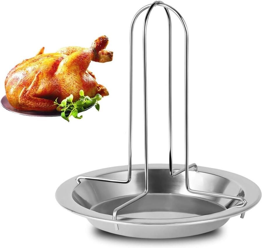 RVS Kipgrillhouder voor Oven of Grill Perfect voor Kippenbraden Barbecue Accessoires en Grillen